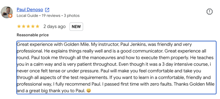 intensive driving course reviews